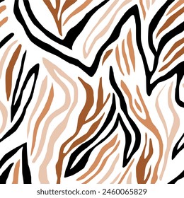 Abstract hand drawn zebra pattern. Vector Illustration.