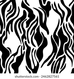 Abstract hand drawn zebra pattern. Vector Illustration.