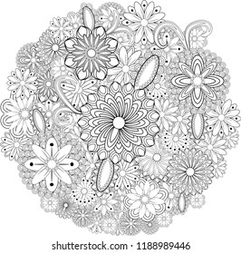 Abstract hand drawn zentangle style frame. Doodle art decorative border.