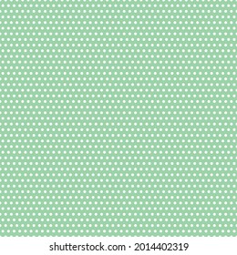 Abstract hand drown polka dots background. Green dotted seamless pattern with white circles. Template design for invitation, poster, card, flyer, textile, fabric.