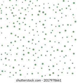 Abstract hand drown polka dots background. White dotted seamless pattern with green circles. Template design for invitation, poster, card, flyer, textile, fabric.