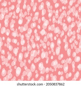 Abstrakte Hand ertrinkt Polka Punkte Hintergrund. Rosa gepunktetes nahtloses Muster mit weißen Kreisen. Template Design für Einladung, Poster, Karte, Flyer, Textilien, Stoff.