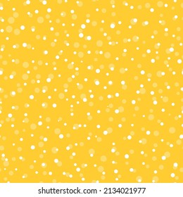 Resumen de la mano ahogada de los puntos de polka fondo. Patrón sin fisuras de puntos amarillos con círculos blancos. Diseño de plantilla para invitación, afiche, tarjeta, volante, textil, tela.