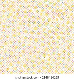 Abstract hand drown polka dots background. White dotted seamless pattern with color circles. Template design for invitation, poster, card, flyer, textile, fabric.