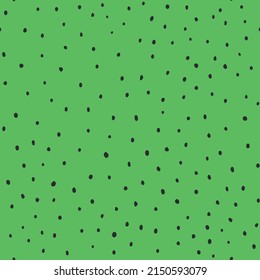 Abstract hand drown polka dots background. Green dotted seamless pattern with black circles. Template design for invitation, poster, card, flyer, textile, fabric.
