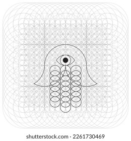 abstract hand eye circles black