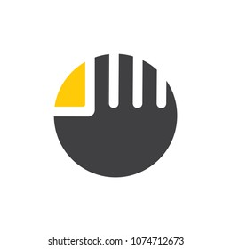 abstract hand fingers circle logo