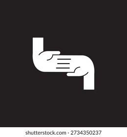 abstract hand hold unity symbol unique design logo vector 