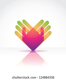 Abstract Hand icon Symbol  EPS 8 vector. No open shapes or paths, grouped for easy editing.