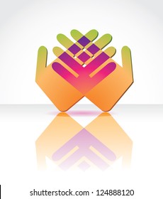 Abstract Hand Icon Vector EPS 8 no open shapes or paths. Grouped for easy editing.