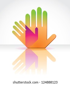 Abstract Hand Icon Vector EPS 8 no open shapes or paths. Grouped for easy editing.