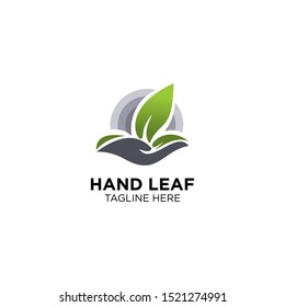 abstract hand with leaf logo template