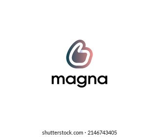 Abstract hand like vector logo concept. Gradient thumb approval icon logotype. Vector illustration.