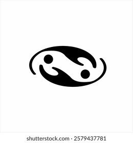 Abstract hand logo design with Yin and Yang concept.