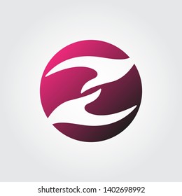 Abstract Hand Logo Letter Z Humanity Social Flat Vector Illustration