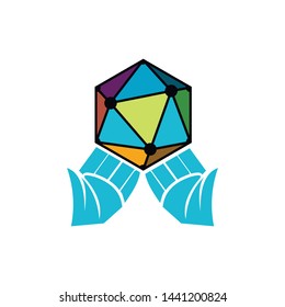 abstract and a hand logo template