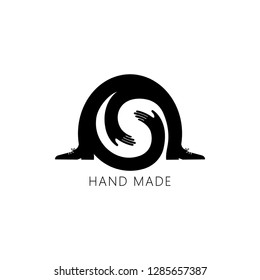 Abstract hand logo template on white background
