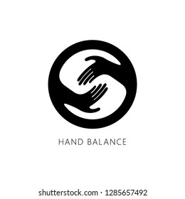 Abstract hand logo template on white background