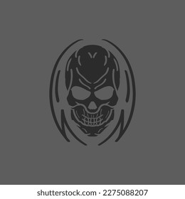 Abstract Hand made Black white skull