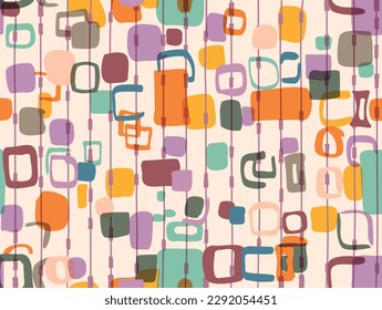 abstract hand made squares and doodle pattern, decorative background for textile, decor, web and stationery
