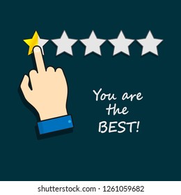 Abstract hand marks low rating. VECTOR illustration