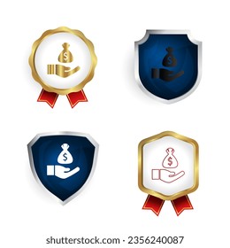 Abstract Hand Money Badge and Label Collection, can be used for business designs, presentation designs or any suitable designs.