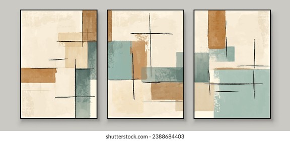 Abstract Hand Paint Art. Illustrations for Wall Decoration Print, Postcard, Social Media Banner, Brochure Cover Design or Background. Modern Abstract Painting Artwork. Vector Pattern