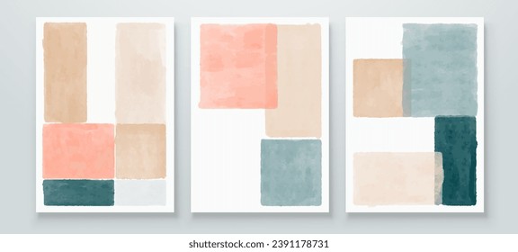 Resumen de pintura a mano. Ilustraciones para la impresión de decoración de paredes, postal, banner de medios sociales, diseño de portada de folletos o fondo. Pintura Resumen Moderna. Patrón de vector