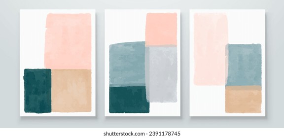 Resumen de pintura a mano. Ilustraciones para la impresión de decoración de paredes, postal, banner de medios sociales, diseño de portada de folletos o fondo. Pintura Resumen Moderna. Patrón de vector