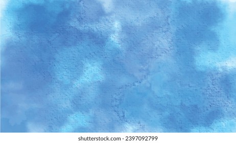 Abstract hand paint blue brush stroke and stain backdrop watercolor splash background vector illustration.