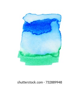 Abstract hand paint watercolor background ,vector illustration, stain watercolors colors on wet paper. Watercolor composition used for scrapbook elements or print, design, web, label.