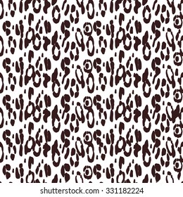 Abstract hand painted animal background. Vector animal skin on white background. Seamless pattern.