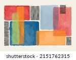 Abstract Hand Painted Background Illustrations for Wall Decoration Art, Postcard, Social Media Banner, Brochure Cover Design Background. Modern Abstract Painting Artwork. Vector Pattern