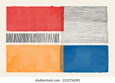 Abstract Hand Painted Background Illustrations for Wall Decoration Art, Postcard, Social Media Banner, Brochure Cover Design Background. Modern Abstract Painting Artwork. Vector Pattern
