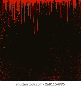 Abstract hand painted background with red splatters and drips design