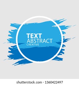 Abstract hand painted background textured ink brush Blue with frame - Vector
