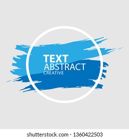 Abstract hand painted background textured ink brush Blue with frame - Vector