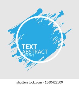 Abstract hand painted background textured ink brush Blue with frame - Vector