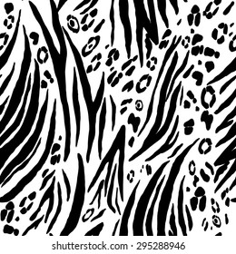 Abstract hand painted background. Vector animal skin. Seamless pattern.