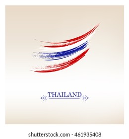 Abstract hand painted flag of Thailand. Vector element for design.