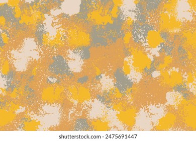 Abstract hand painted grunge texture design. Grey and yellow brush stroke drops splatter texture