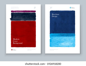 Abstract Hand Painted Illustrations for Wall Decoration, Postcard, Brochure template layout design. Corporate business annual report, catalog, magazine, brochure, flyer mockup
