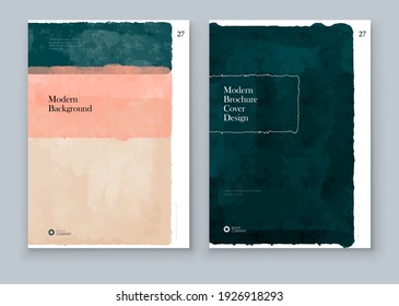 Abstract Hand Painted Illustrations for Wall Decoration, Postcard, Brochure template layout design. Corporate business annual report, catalog, magazine, brochure, flyer mockup