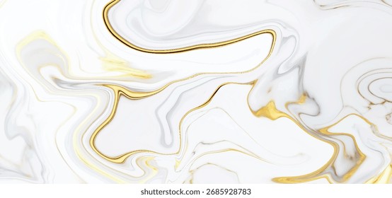 Abstract hand painted liquid ink gold splashes effect. Abstract luxurious natural fluid art marble in alcohol ink technique vector illustration. Abstract marble white and gold background