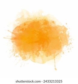 Abstract hand painted orange watercolour splatter design