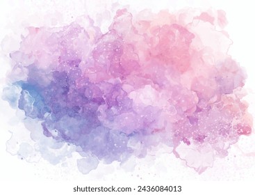 Abstract hand painted pink and purple watercolour design