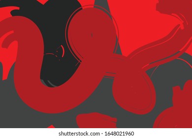 Abstract Hand Painted Red And Gray Background