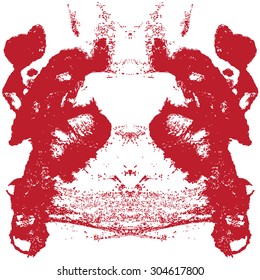 Abstract hand painted string-pull watercolor ink rorschach. EPS 10 Vector Background