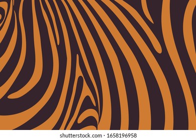 Abstract hand painted striped brown background. Vector animal zebra skin. modern skin pattern for textile. combination light and dark colors. 