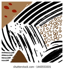 Abstract hand painted texture for greeting card templates or social media background. Vector design. Ink texture.
